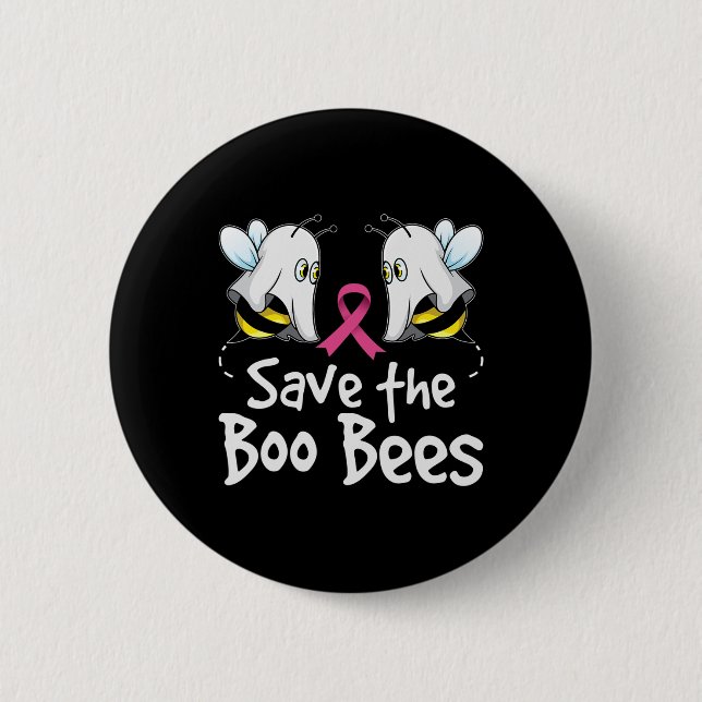 Badge Rond 5 Cm Sauvez les abeilles Boo Sensibilisation au cancer  (Devant)