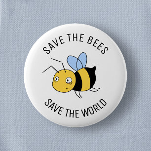 Badge Rond 5 Cm Sauvez les abeilles, les abeilles des travailleurs