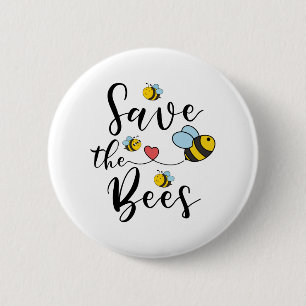 Badge Rond 5 Cm Sauvez les abeilles mignonne et adorable miel abei