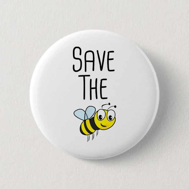Badge Rond 5 Cm Sauvez les abeilles - Protection De l'environnemen (Devant)