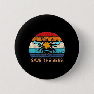 Badge Rond 5 Cm Sauvez les abeilles Rétro Changement Climatique Vi