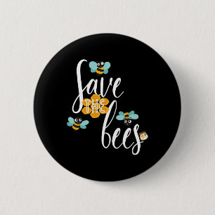 Badge Rond 5 Cm Sauvez les abeilles Terre Lover Planet Beekeeper B