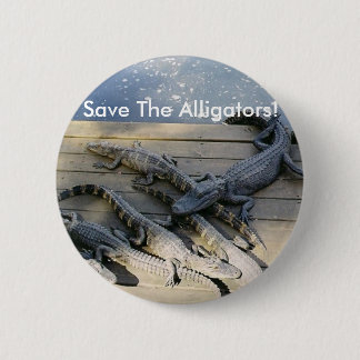 Badge Rond 5 Cm Sauvez les alligators ! Bouton