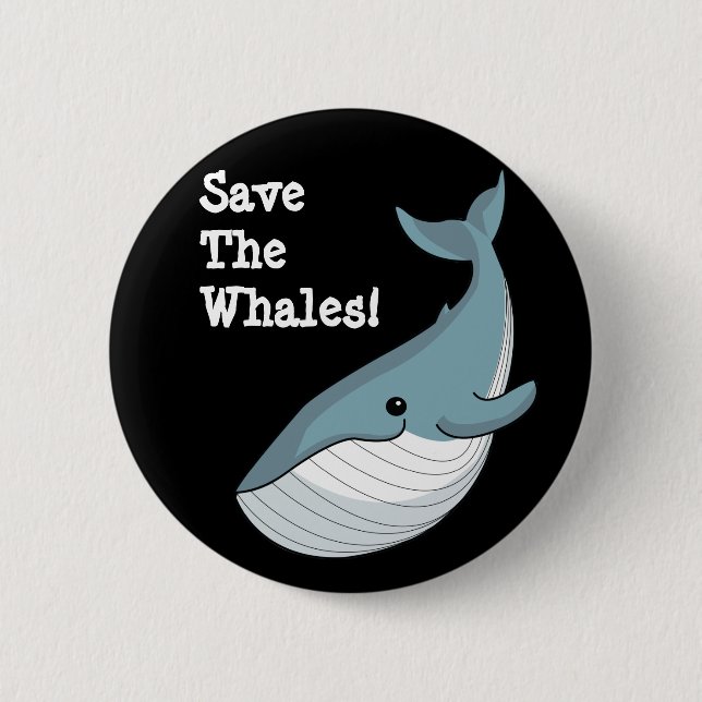 Badge Rond 5 Cm Sauvez les baleines (Devant)