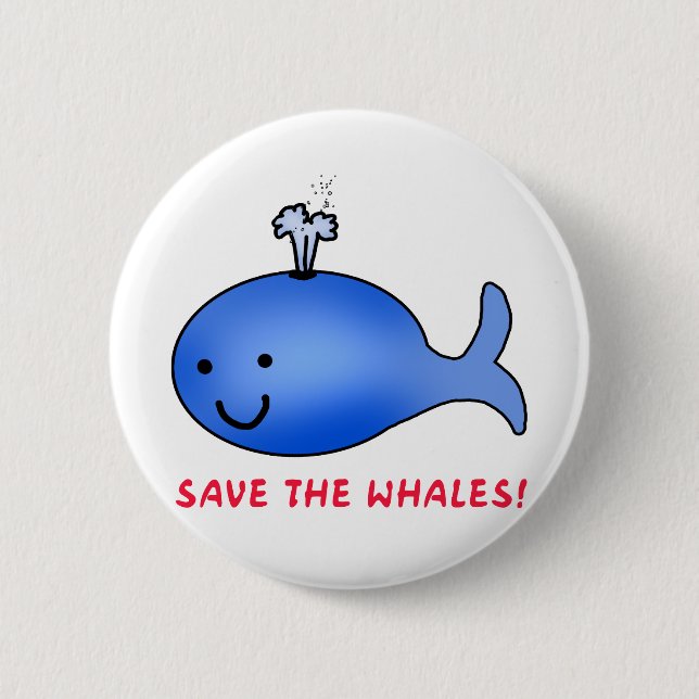 Badge Rond 5 Cm Sauvez les baleines ! (Devant)