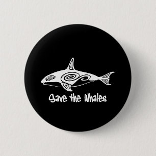 Badge Rond 5 Cm Sauvez les baleines