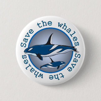 Badge Rond 5 Cm Sauvez les baleines