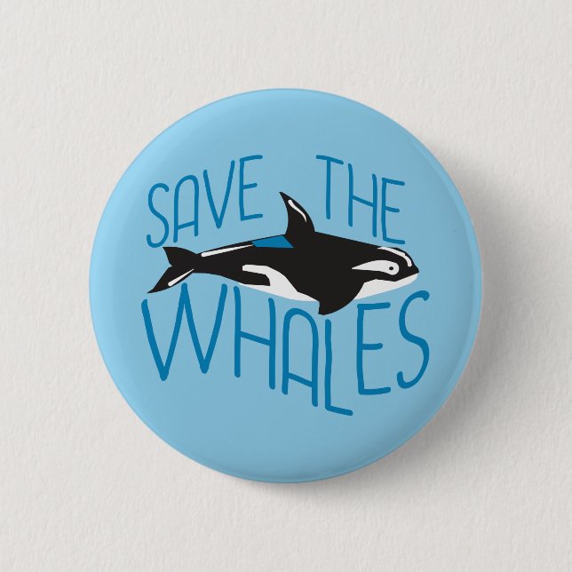Badge Rond 5 Cm Sauvez les baleines (Devant)