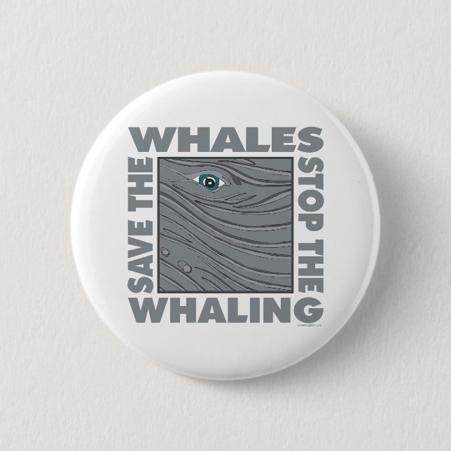 Badge Rond 5 Cm Sauvez les baleines (Devant)