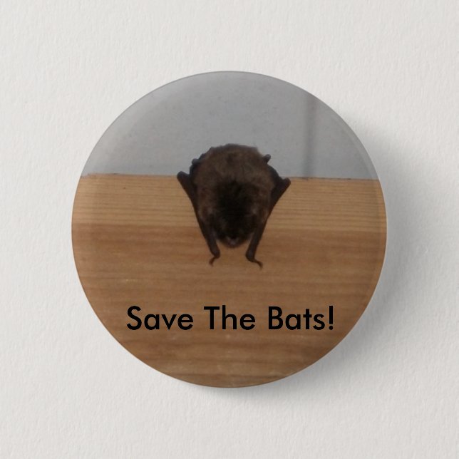 Badge Rond 5 Cm Sauvez les battes ! bouton de faune (Devant)