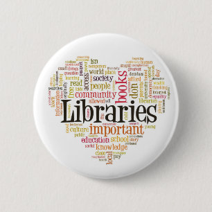 Badge Rond 5 Cm Sauvez les bibliothèques 1