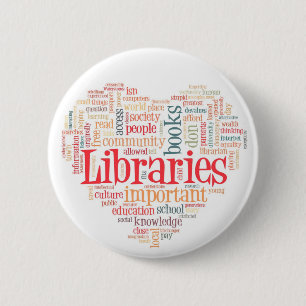 Badge Rond 5 Cm Sauvez les bibliothèques 2