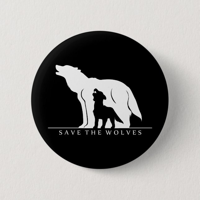 Badge Rond 5 Cm Sauvez les loups (Devant)