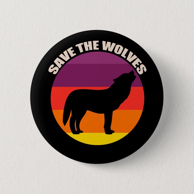Badge Rond 5 Cm Sauvez les loups (Devant)