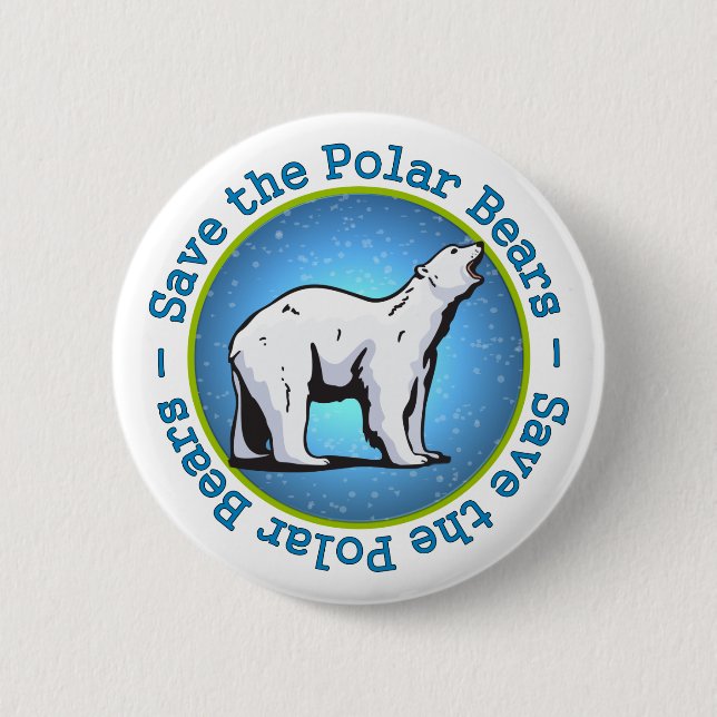 Badge Rond 5 Cm Sauvez les ours blancs (Devant)