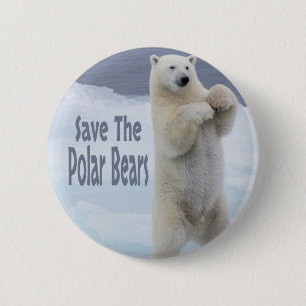 Badge Rond 5 Cm Sauvez Les Ours Polaires
