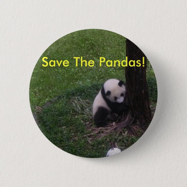 Badge Rond 5 Cm Sauvez les pandas ! (Devant)
