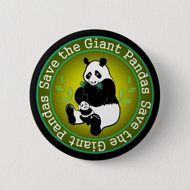 Badge Rond 5 Cm Sauvez les pandas géants (Devant)