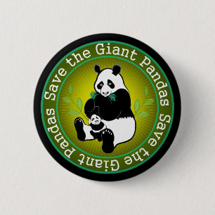 Badge Rond 5 Cm Sauvez les pandas géants