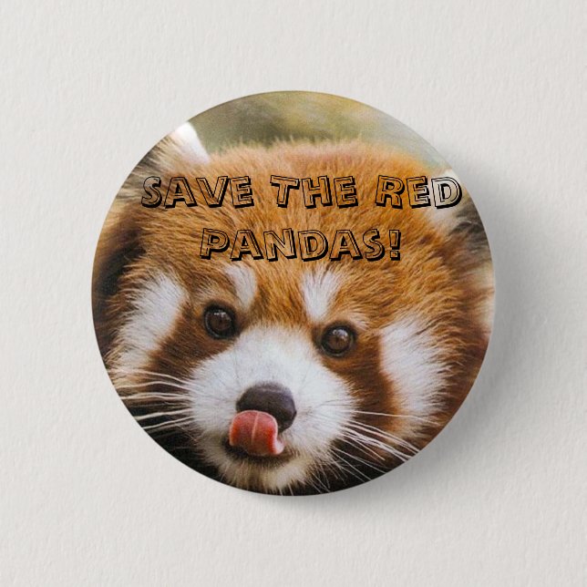 Badge Rond 5 Cm Sauvez les pandas rouges ! (Devant)