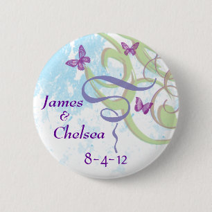 Badge Rond 5 Cm Sauvez les papillons de date et le Pin rond de