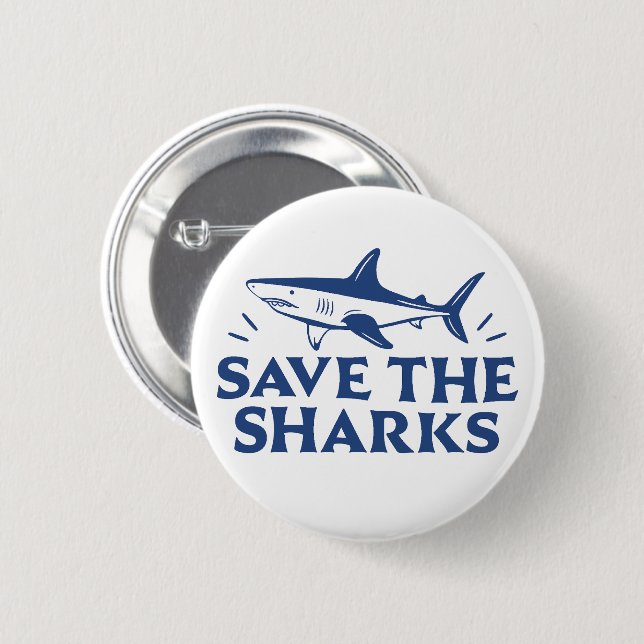 Badge Rond 5 Cm Sauvez les requins (Devant & derrière)