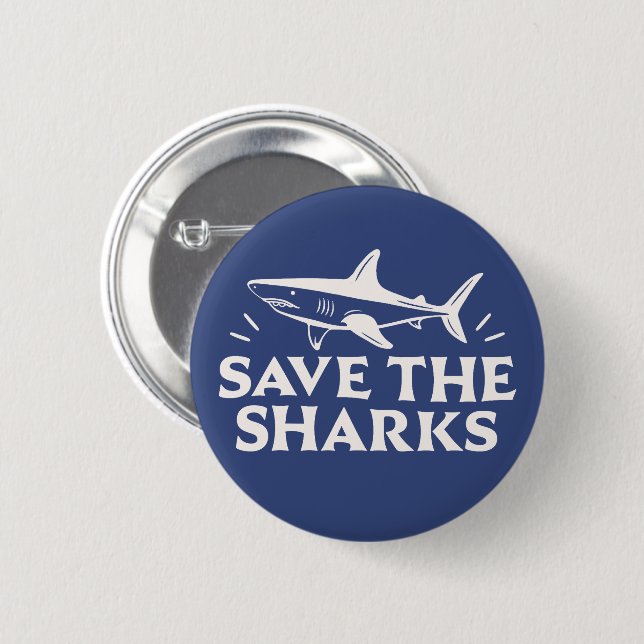 Badge Rond 5 Cm Sauvez les requins (Devant & derrière)