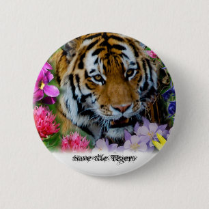Badge Rond 5 Cm Sauvez les tigres