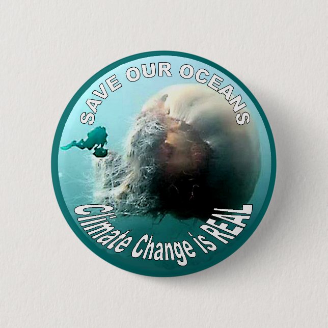 Badge Rond 5 Cm Sauvez nos océans - bouton (Devant)