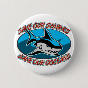 Badge Rond 5 Cm Sauvez nos requins