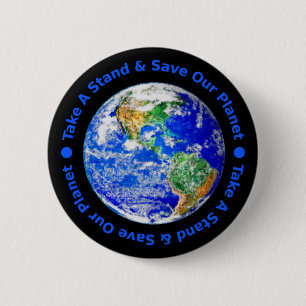 Badge Rond 5 Cm Sauvez notre bouton de planète
