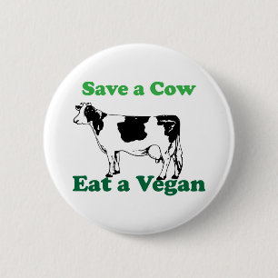 Badge Rond 5 Cm Sauvez une vache