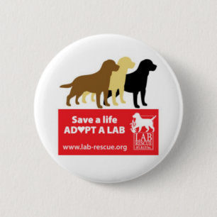 Badge Rond 5 Cm Sauvez une vie adoptent un bouton de laboratoire