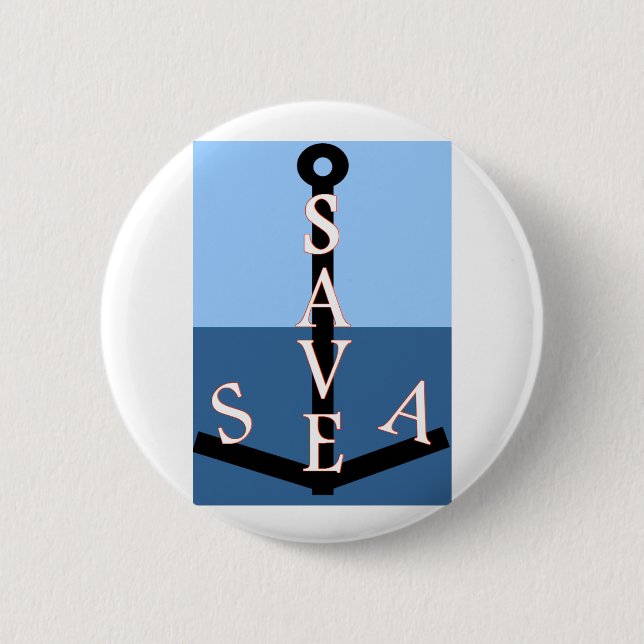 Badge Rond 5 Cm sauvons la mer (Devant)