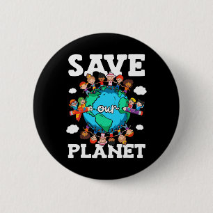 Badge Rond 5 Cm Sauvons Notre Planète Nature Plaidoyer Sensibilisa