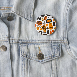 Badge Rond 5 Cm "Savanna Pop : Vibes tribales en orange et noir"