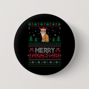 Badge Rond 5 Cm Savannah Amoureux de les chats Santa Hat Arbre de 