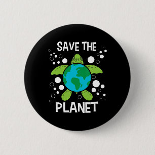 Badge Rond 5 Cm Save the Planet - Protection De l'environnement Ea