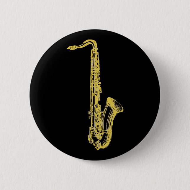 Badge Rond 5 Cm Saxo en laiton (Devant)