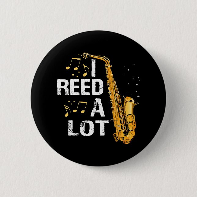 Badge Rond 5 Cm Saxophone drôle (Devant)