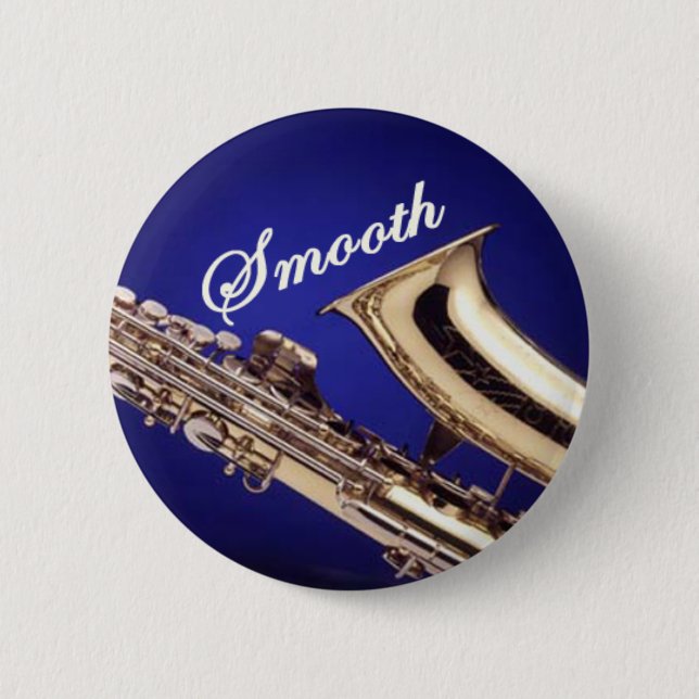 Badge Rond 5 Cm Saxophone lisse (Devant)
