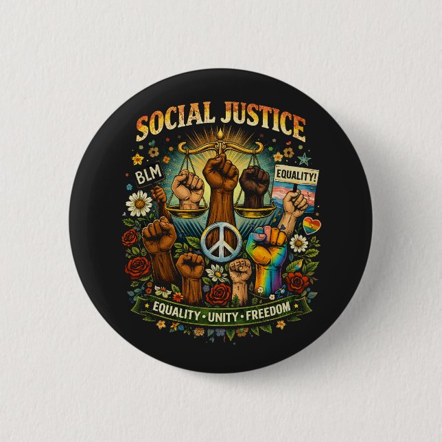 Badge Rond 5 Cm Scales of Justice (Devant)