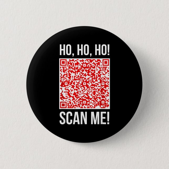 Badge Rond 5 Cm Scan Me! Qr Scan Me Joke Funny Santa Merry Christm (Devant)