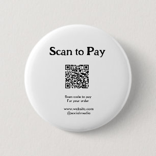 Badge Rond 5 Cm Scanner pour payer la commande QR code ajouter un