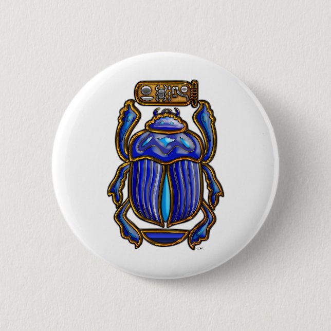 Badge Rond 5 Cm Scarab égyptien antique (Devant)