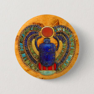 Badge Rond 5 Cm Scarab sacré de l'Égypte antique