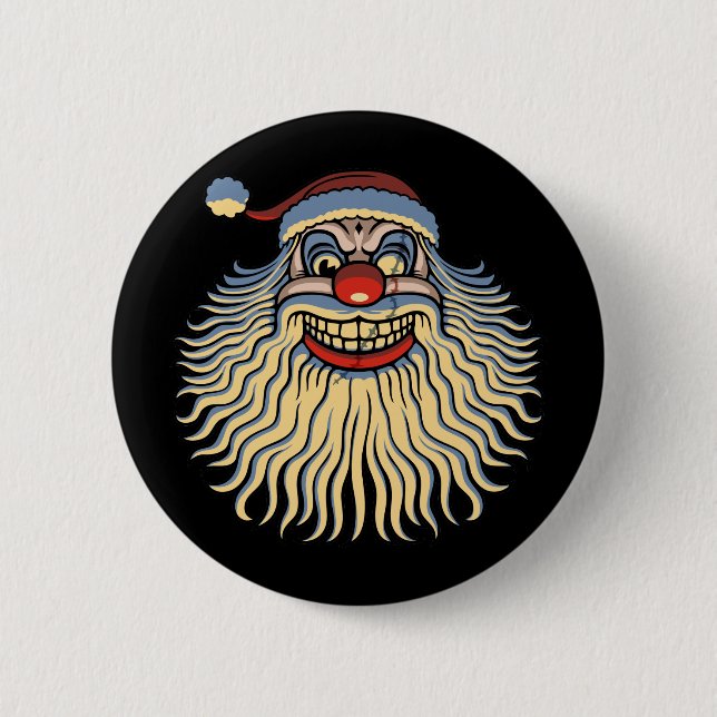 Badge Rond 5 Cm Scary Père Noël Clown (Devant)