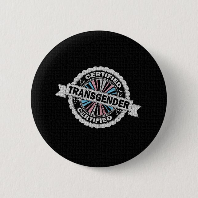 Badge Rond 5 Cm Sceau d'approbation certifié Transgenre Pride (Devant)