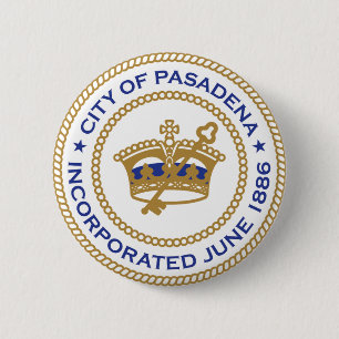 Badge Rond 5 Cm Sceau de Pasadena, Californie