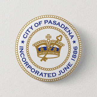 Badge Rond 5 Cm Sceau de Pasadena, Californie